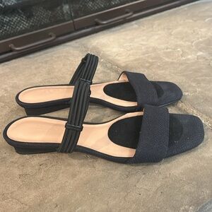 Halston Heritage Black Stylish Slip on sandals. Size 7